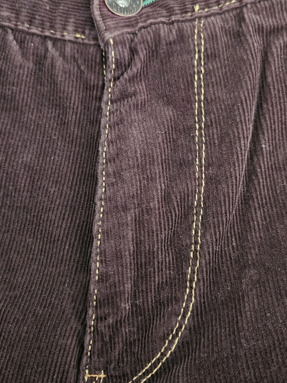 Tommy Hilfiger Deep Burgundy-brown Corduroy Pocket Pants with Contrast Stitching - Picture 3 of 8